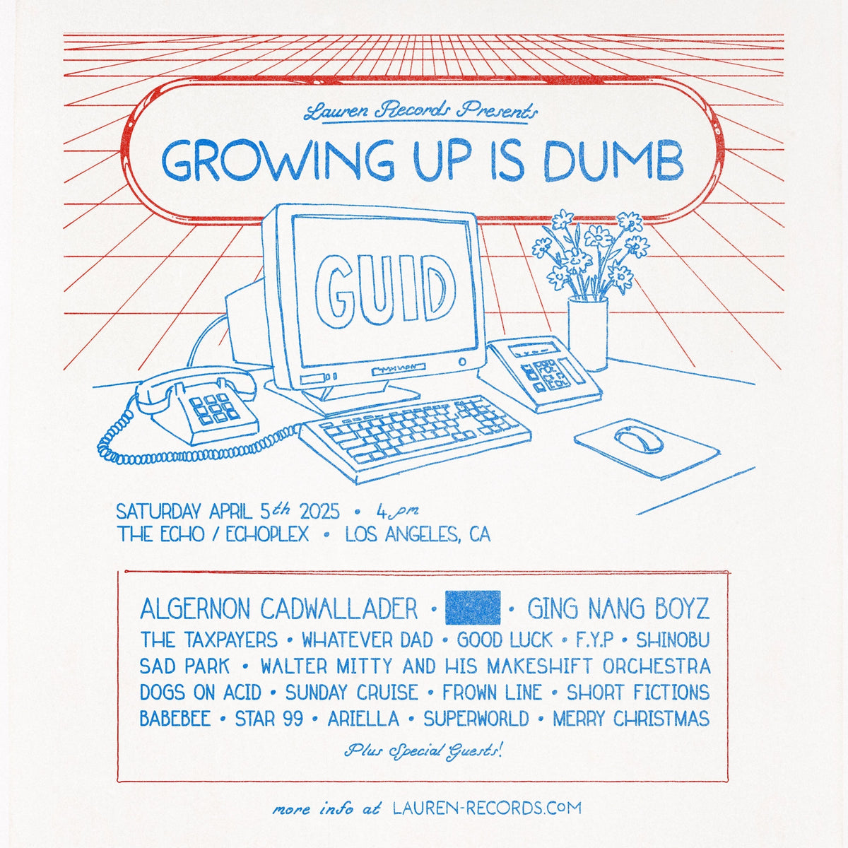 GROWING UP IS DUMB 2025 LINEUP OUT NOW – Lauren Records